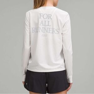 Lululemon Breathable For All Runners Long Sleeve Shirt Light Vapor Size 12 RARE